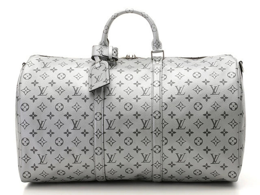 LOUIS VUITTON Keepall Bandouliere Boston Bag Monogram Silver AH